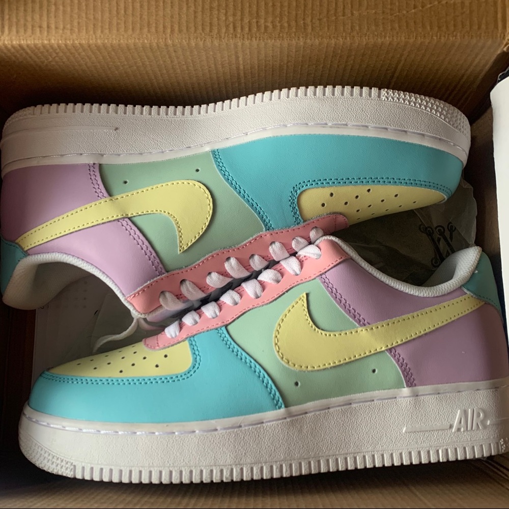 NEW Nike Air Force 1s Pastel Multicolor Custom